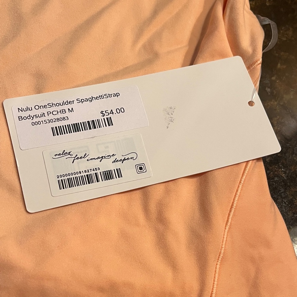 ALO Yoga Peach One-Shoulder Bodysuit
